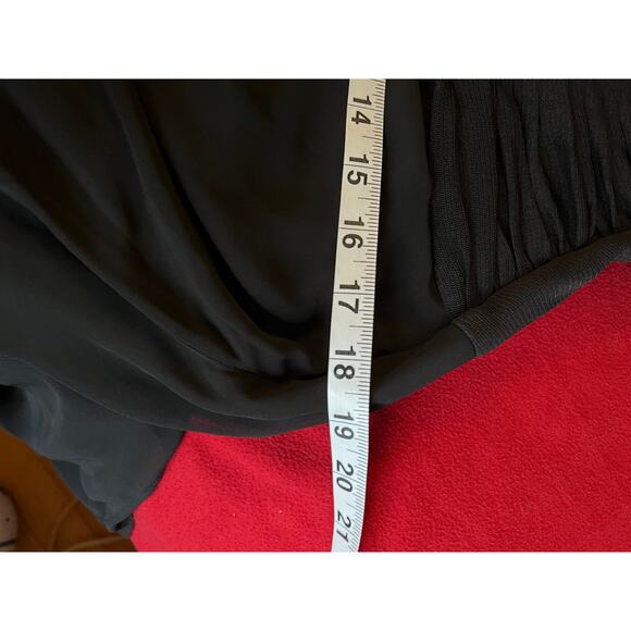 Y2K Sangria black chiffon asymmetrical halter style empire waist midi balletcore - Picture 13 of 14